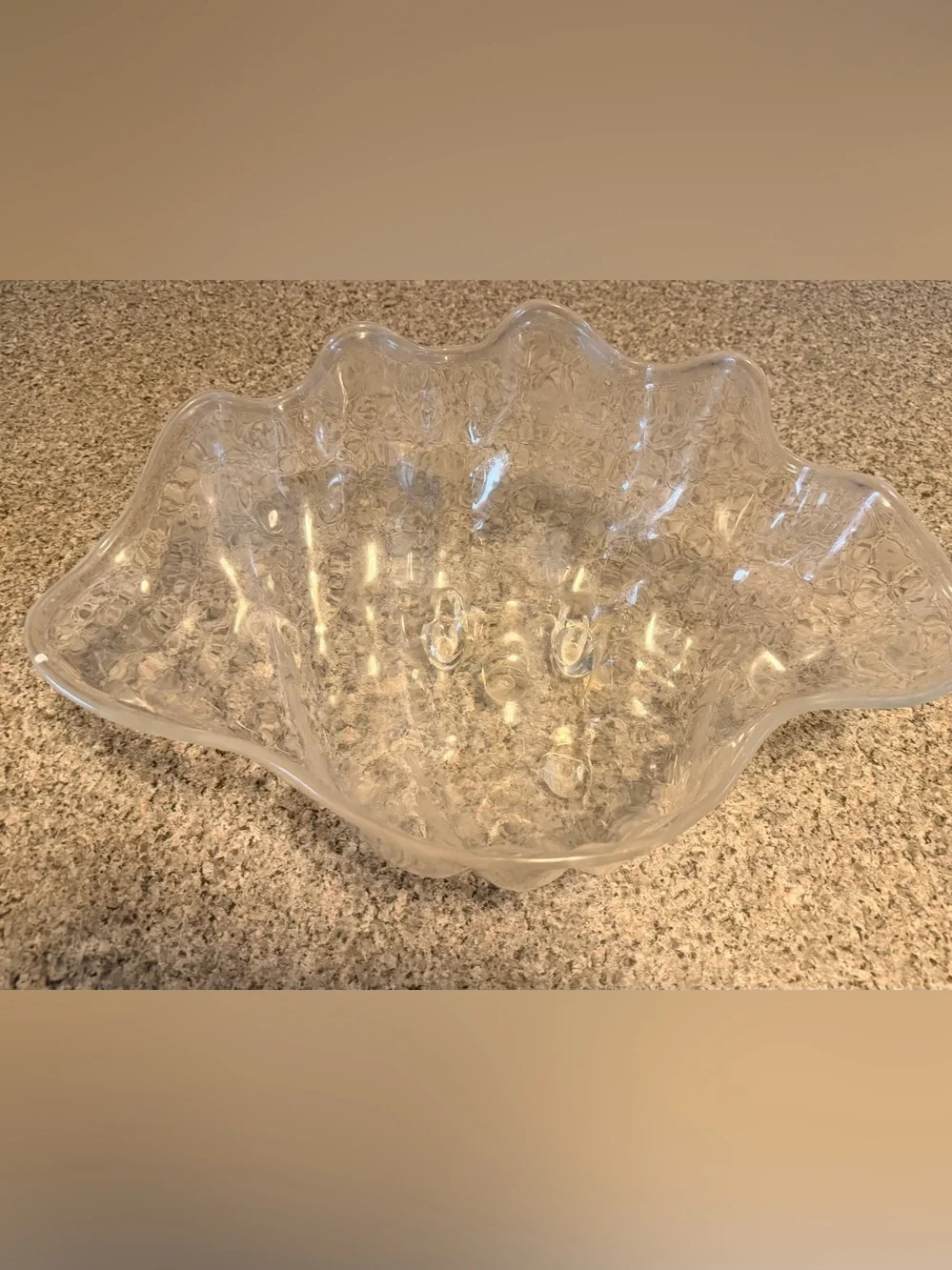 Vintage Lucite Acrylic Clear Shell Footed Serving Set-4 Pieces